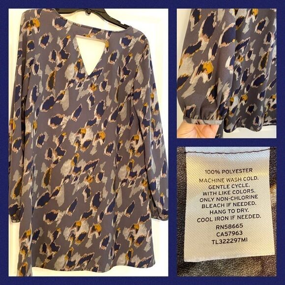 Leith long sleeve dress leopard print size medium - Picture 2 of 3